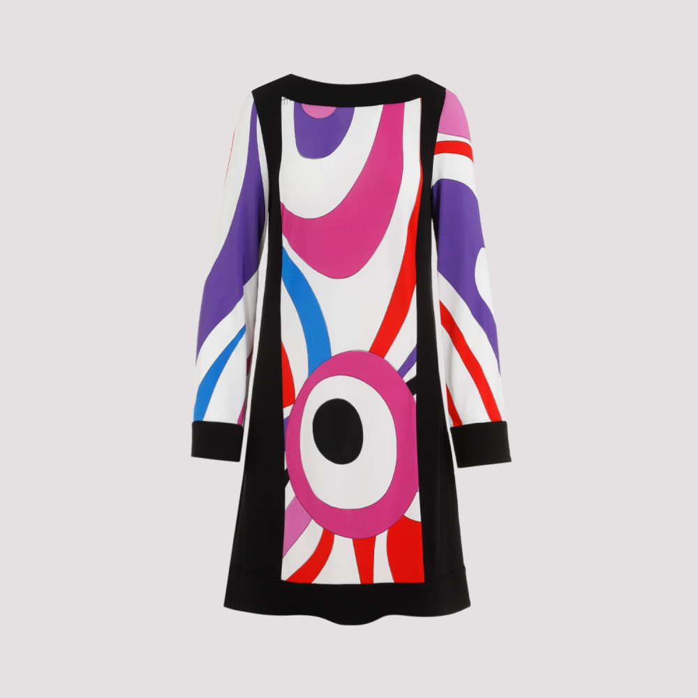 Shop Pucci White And Red Pattern Mini Dress In Multicolor