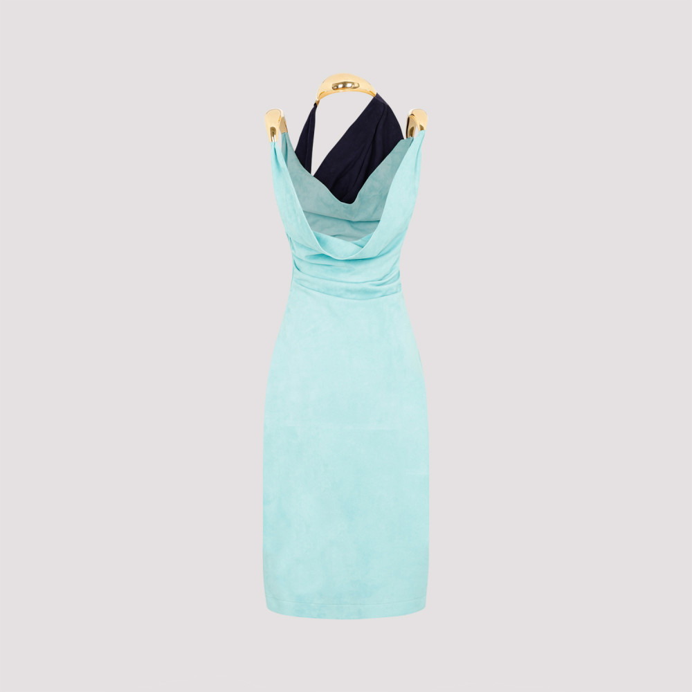 ワンピース Bottega Veneta Fluid Suede Midi Dress With l Detail Bottega Veneta Fluid Suede Midi Dress With Metal Detail