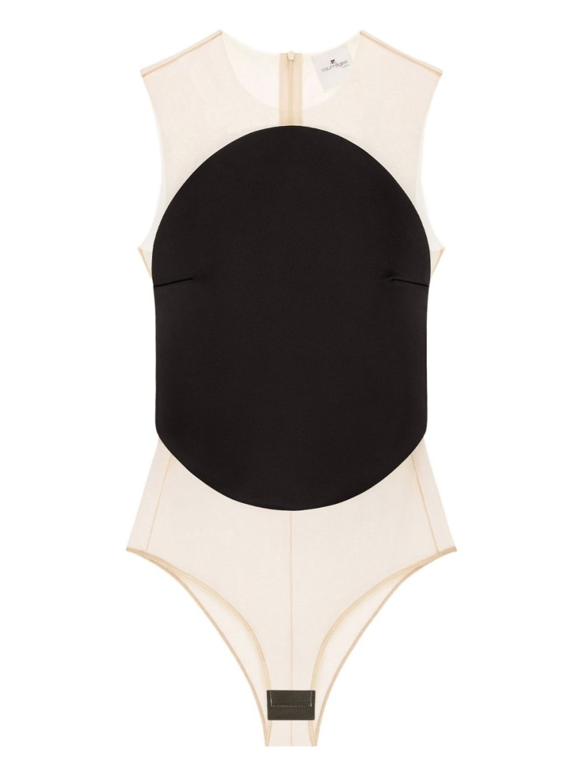 Courrèges Circular Panel Fitted Sleeveless Top In Black