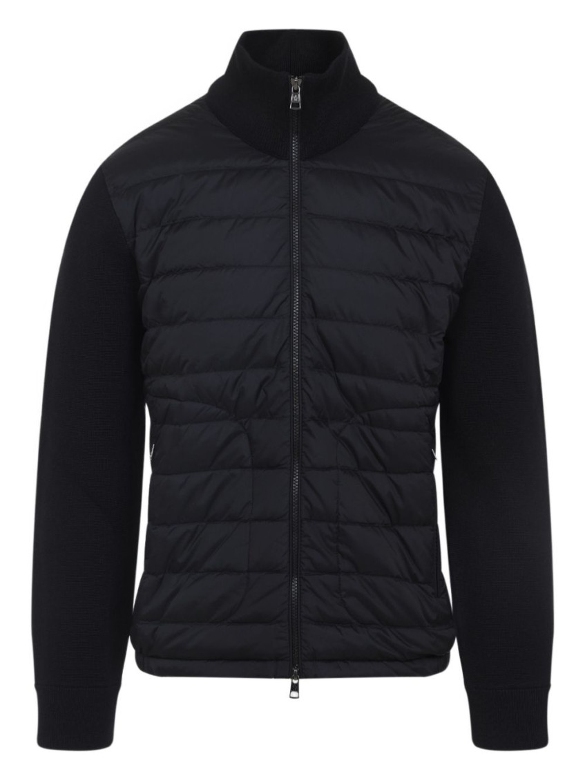 Moncler Padded Zip-up Cardigan Clothing In Black