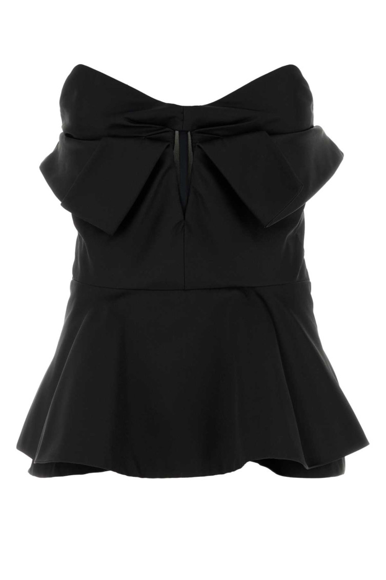 Alexander Mcqueen Alexander Mc Queen Black Corset Top In Silk Blend In Black