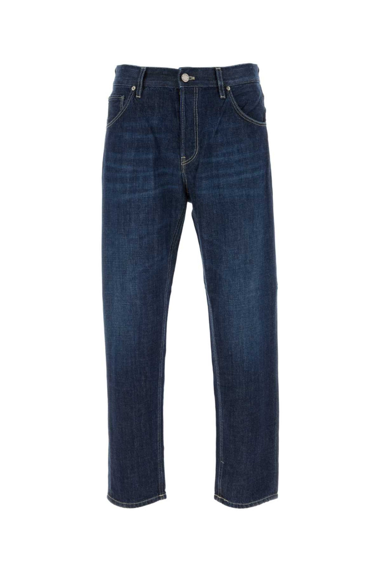 Pt Torino Stitched Denim Trousers Belt Loops In Blue