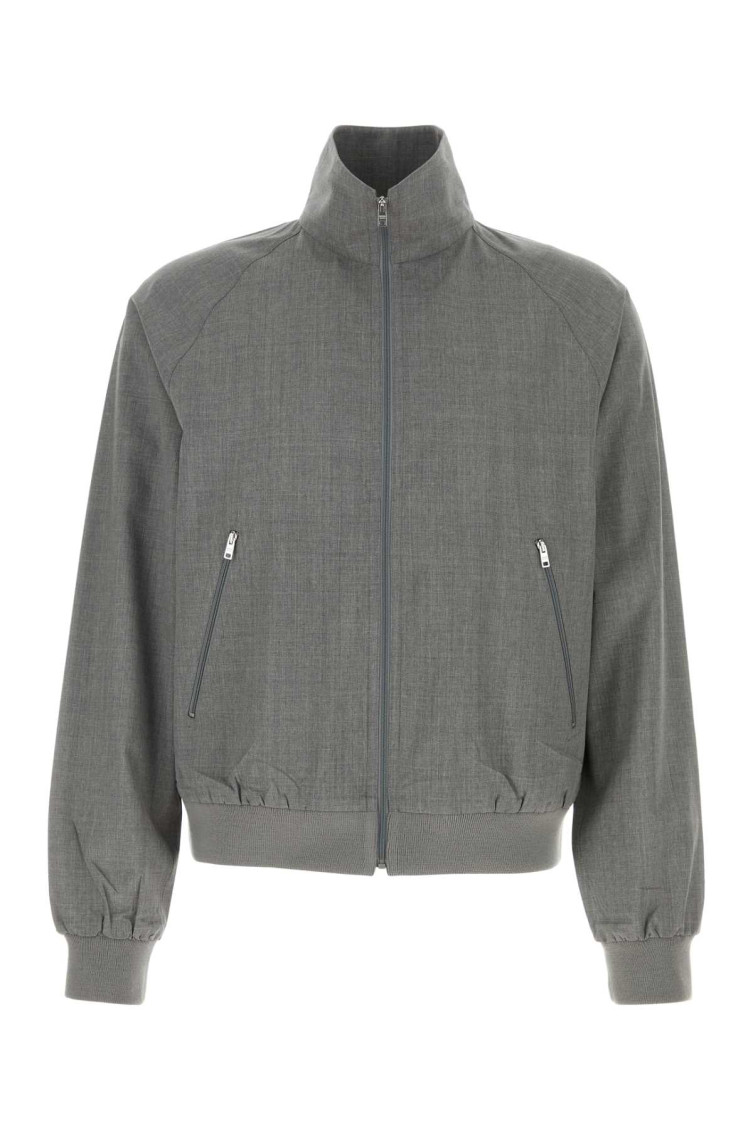 Prada Wool Bomber Jacket - Men's - Wool In Gray