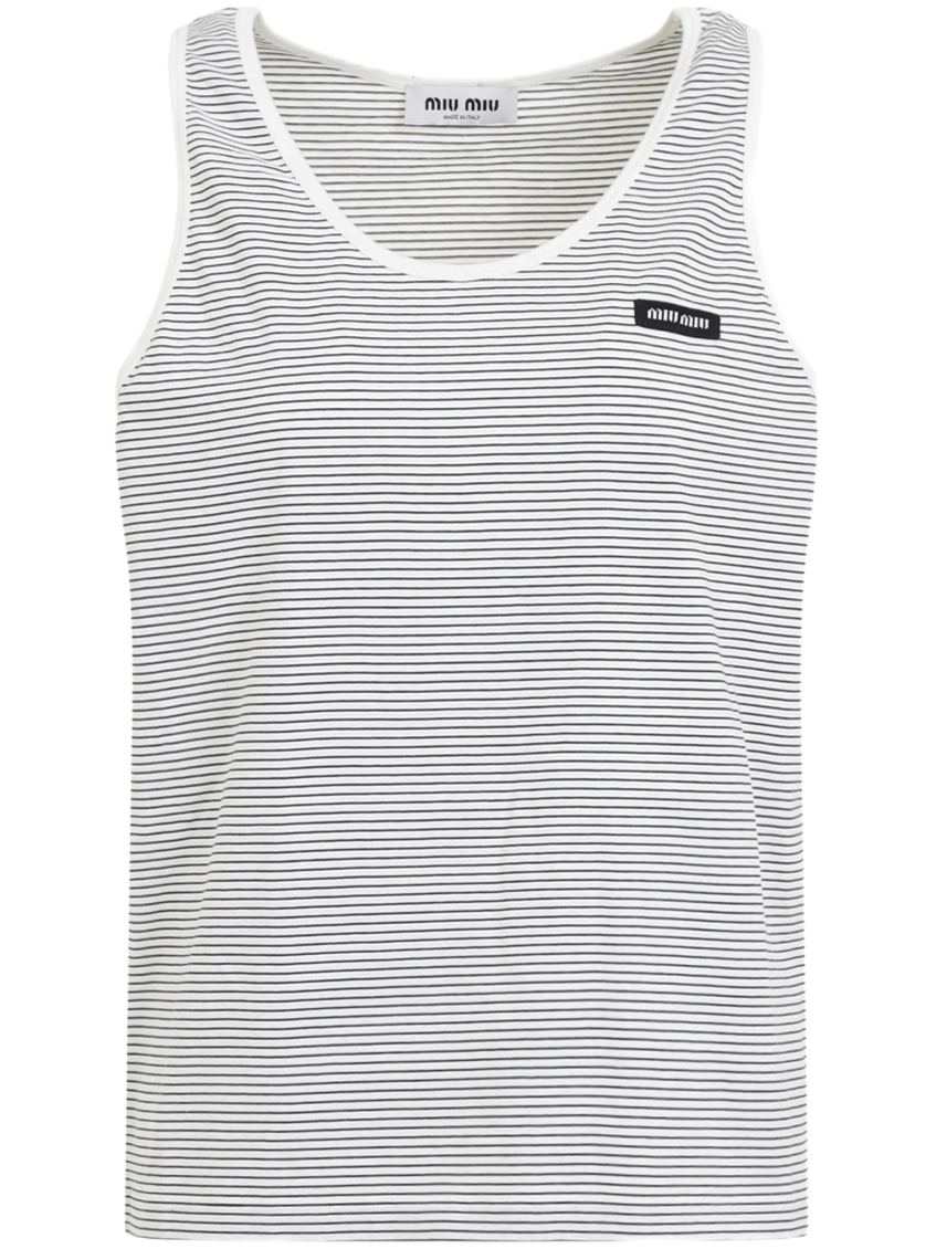 Miu Miu Tank Top In Gray