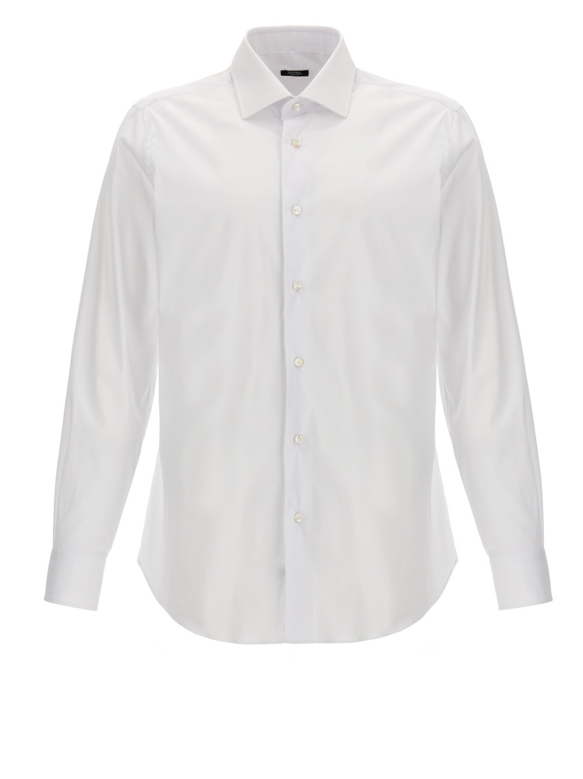 Barba Napoli Tailored Cotton Shirt Buttoned Cuffs In Gray