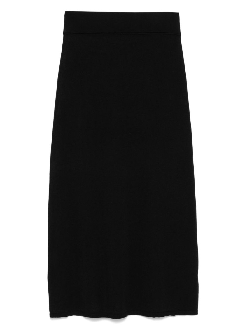 Totême Fluid Viscose Jersey Long Skirt In Black