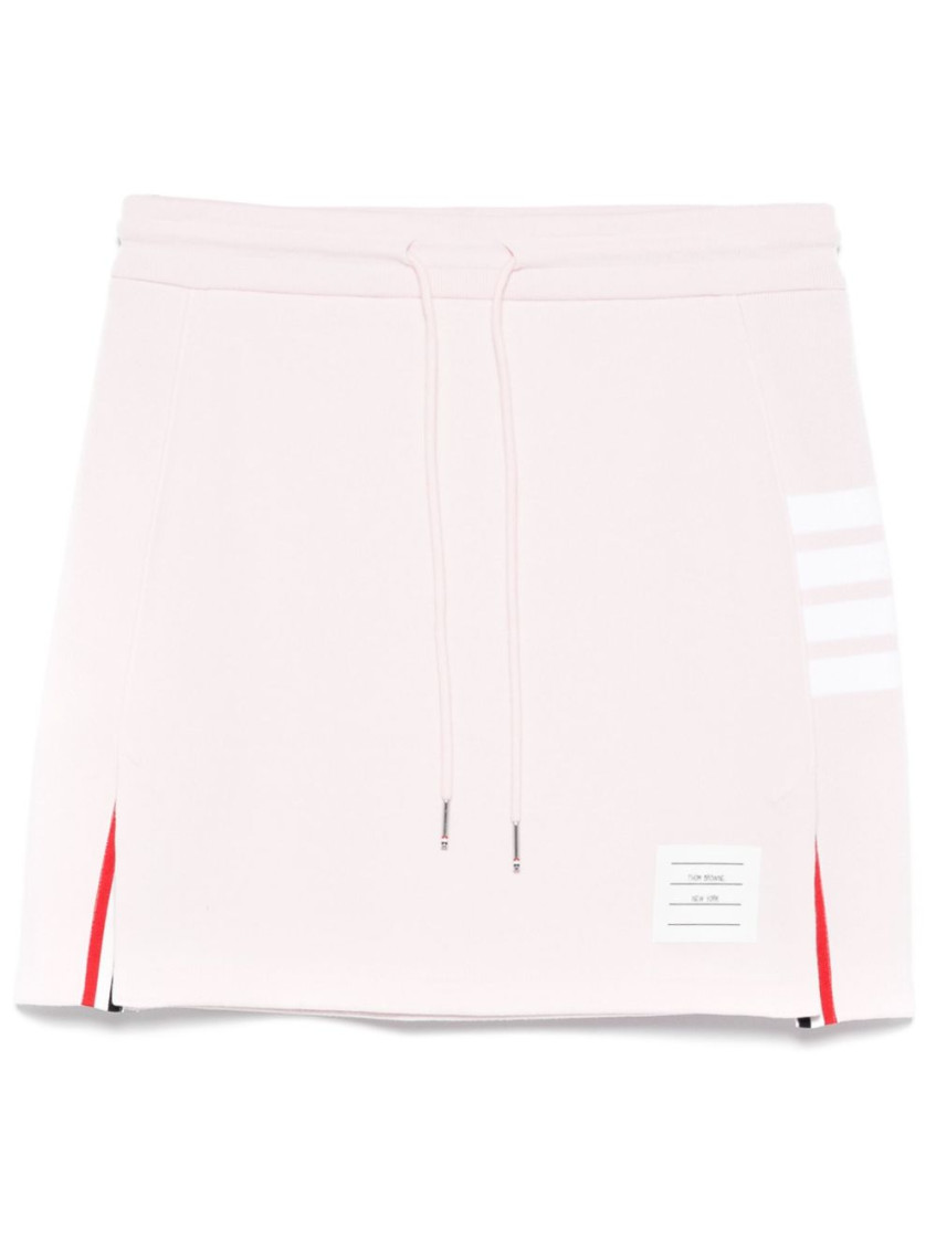 Thom Browne Cotton Mini Skirt Side Stripes In Black