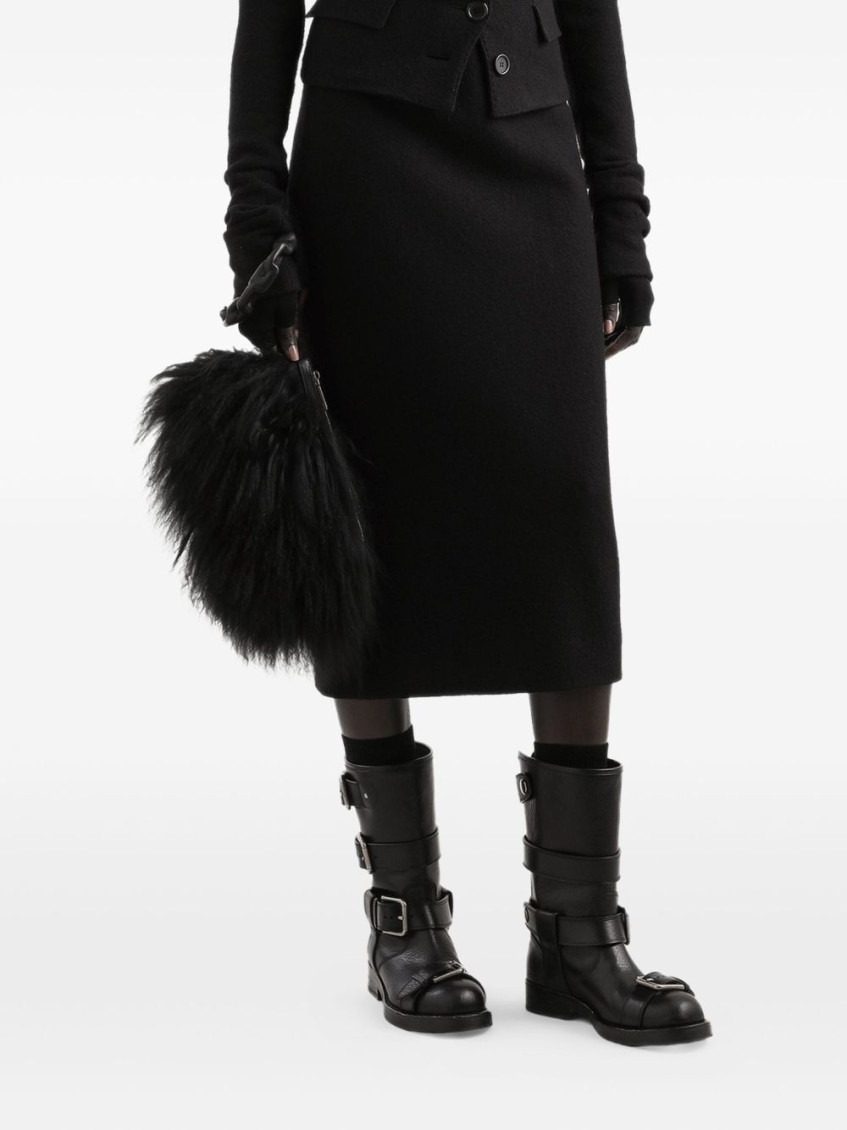 Dolce & Gabbana Women Wool Pencil Skirt In Black