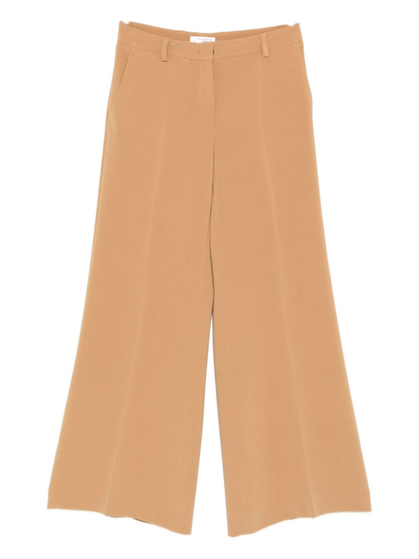 Alberto Biani Wide Leg Trousers Featuring Belt Loops In Gold