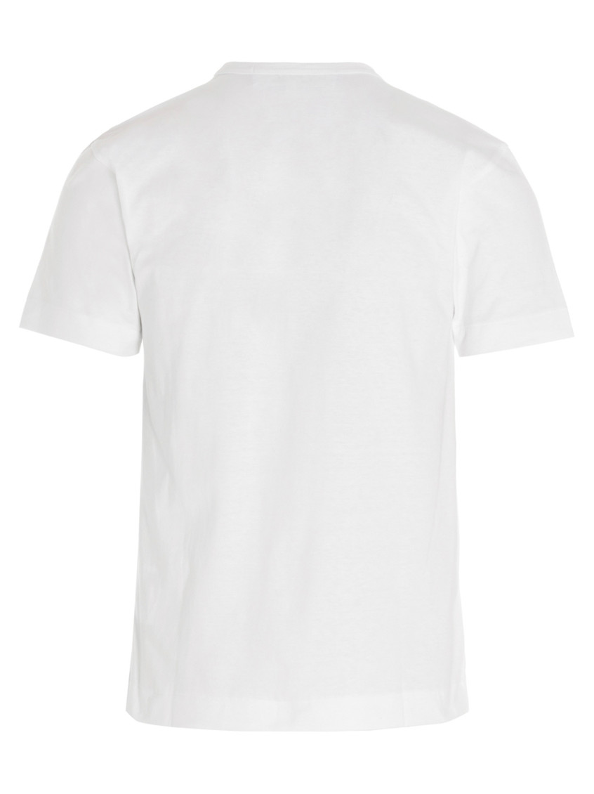 Comme Des Garcons White Embroidered Logo T-shirt for Men Online