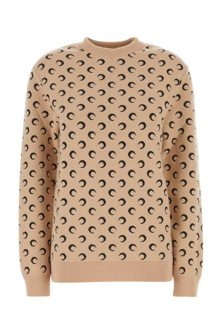 Marine Serre Moon Print Second Skin Top In Beige