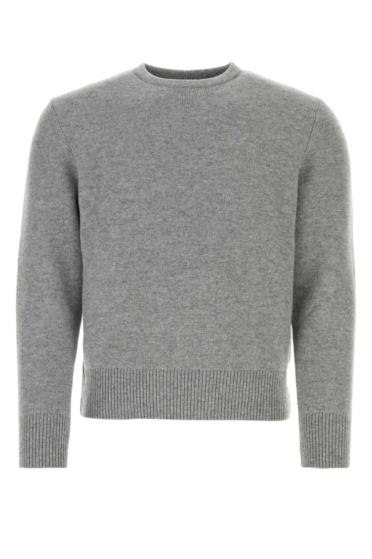 Thom Browne Pique Sweater Knitwear Grey In Light Grey
