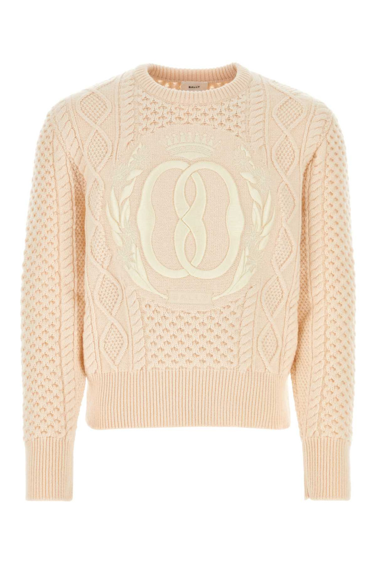 Bally Light Pink Wool Sweater In Peach