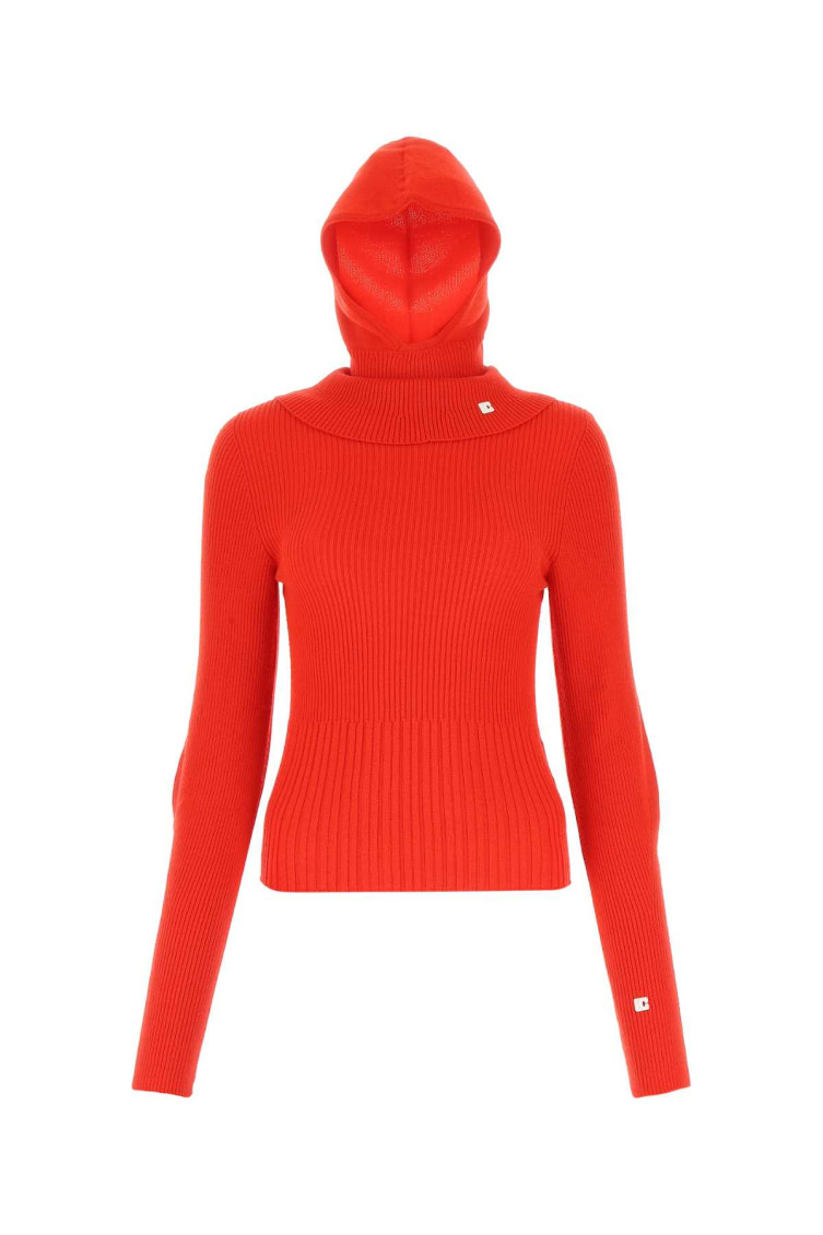 Low Classic Ribbed-knit Jumper And Balaclava Set In Red