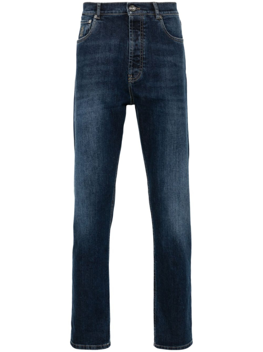 BRUNELLO CUCINELLI DARK BLUE SLIM FIT JEANS 