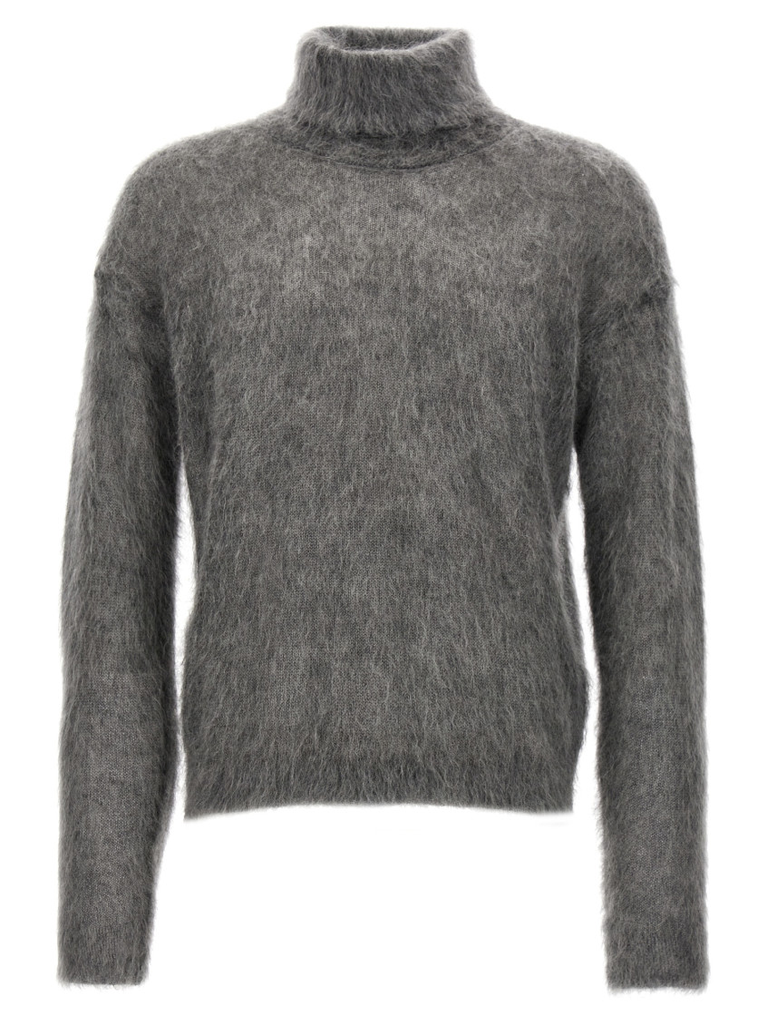 Saint Laurent Brushed Sweater In Grey