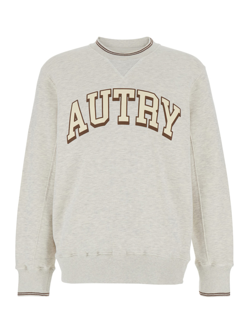 AUTRY GREY LOGO CREWNECK PULLOVER 