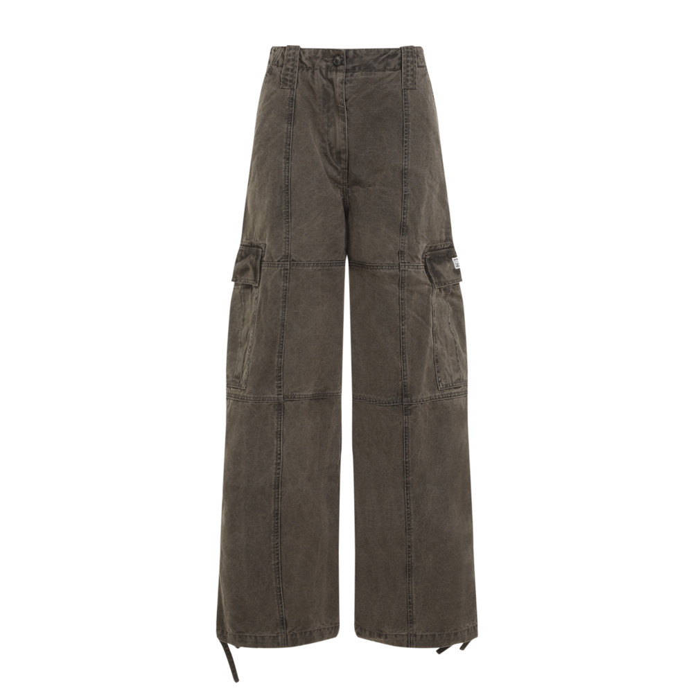 Kenzo Dyed Canvas Cargo Pants In Taupe