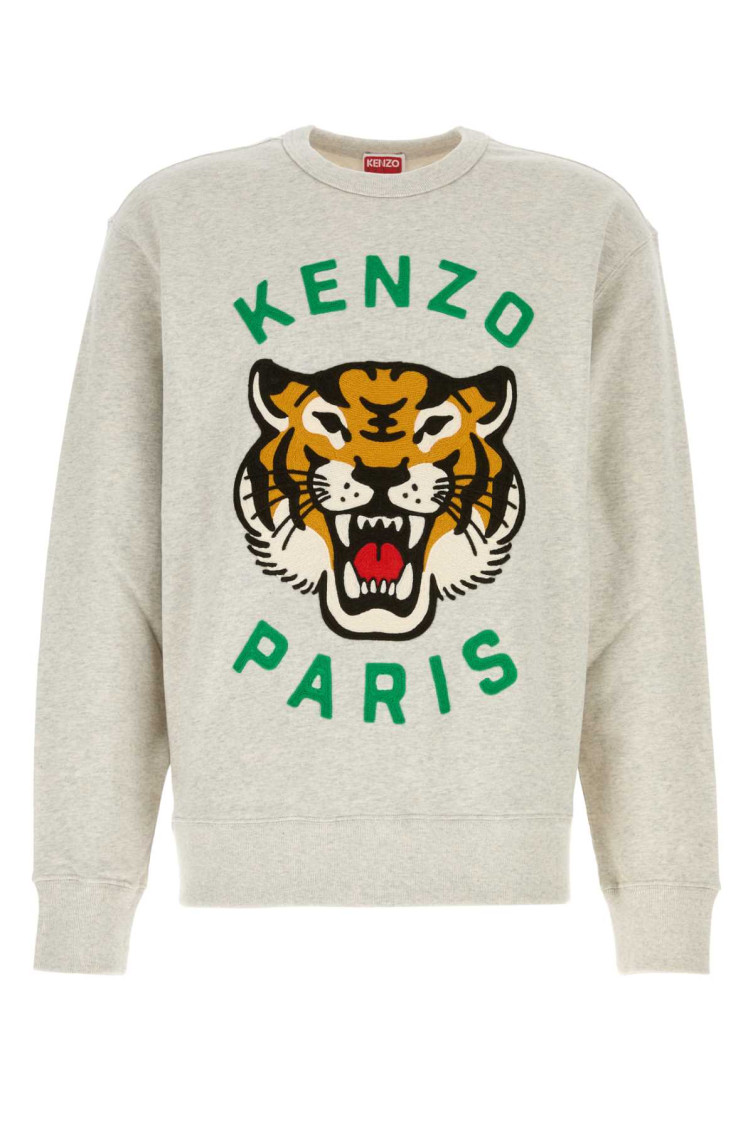 Kenzo Grey Embroidered Logo Sweater for Men Online USA at Darveys