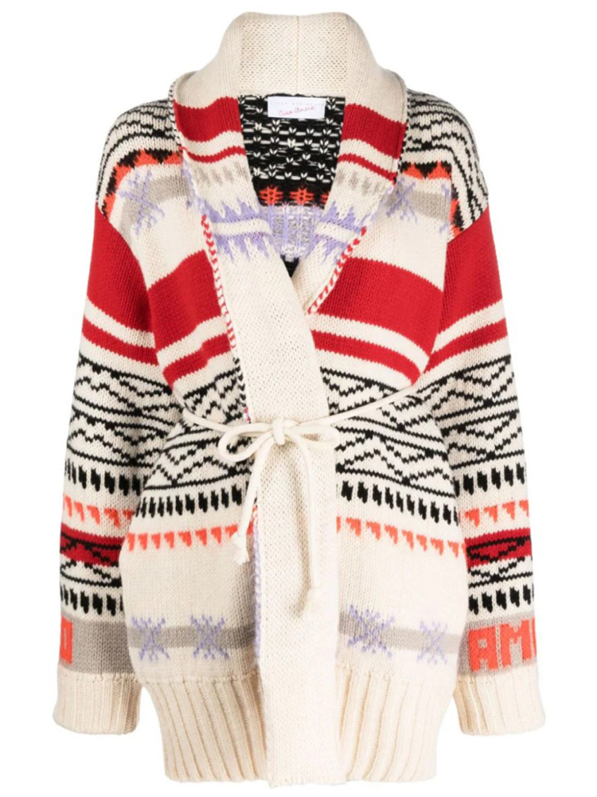 Shop Giada Benincasa Beige Logo Cardigan Sweaters