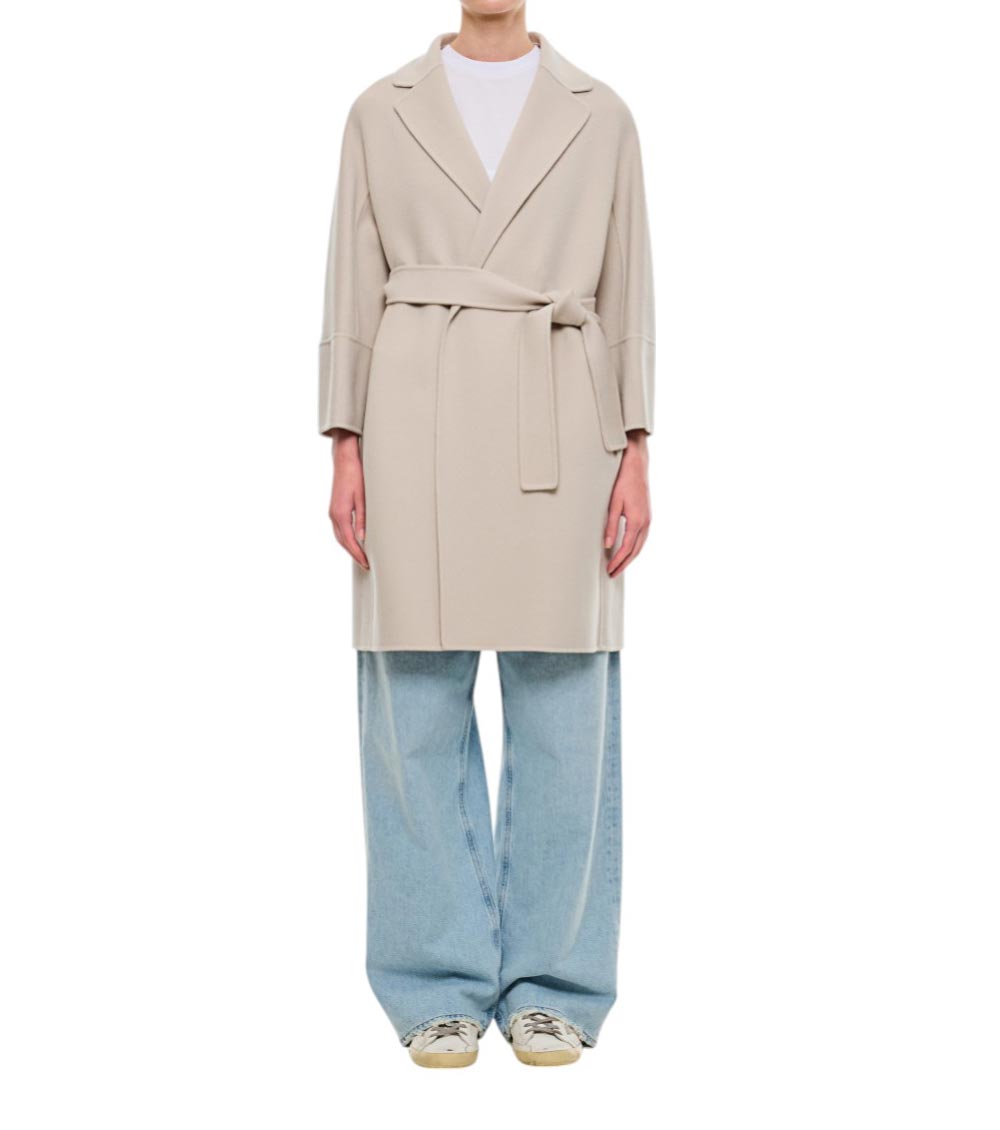 Max Mara Grey Midi Length Coat In Grey