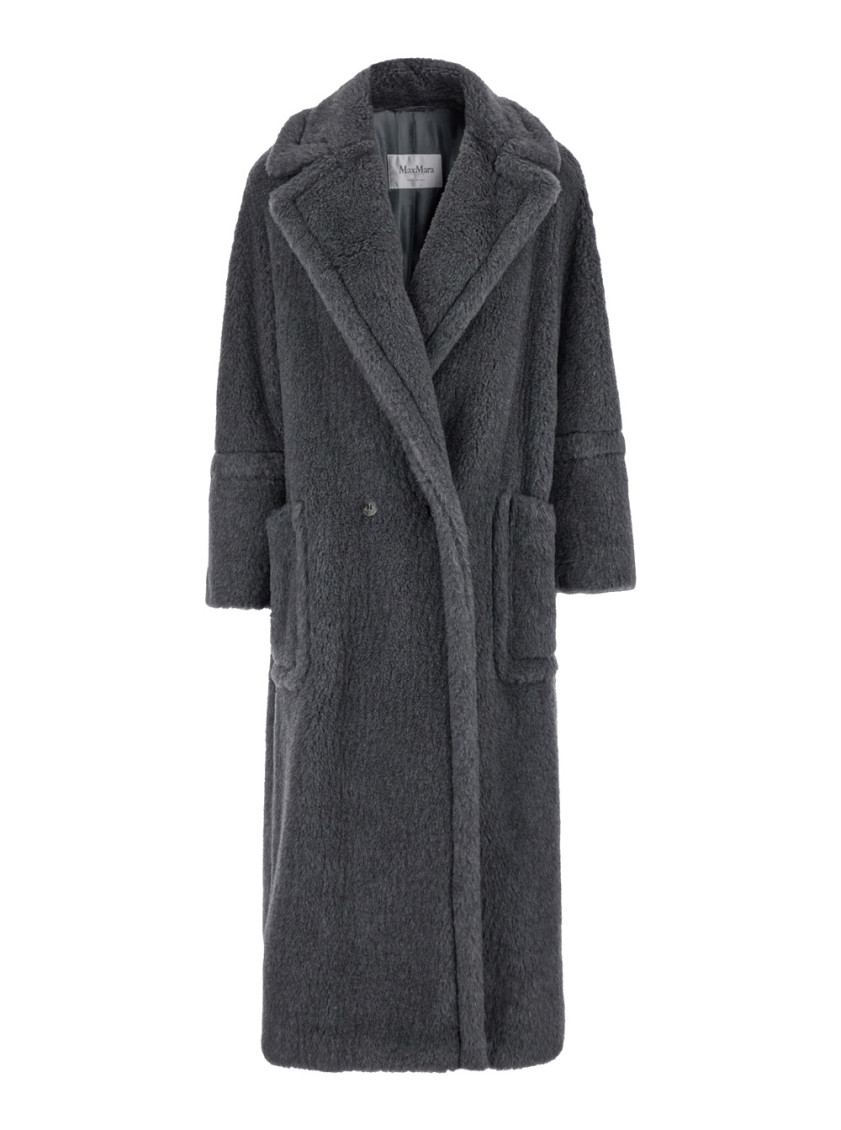 Shop Max Mara Grey Regular Fit Long Coat