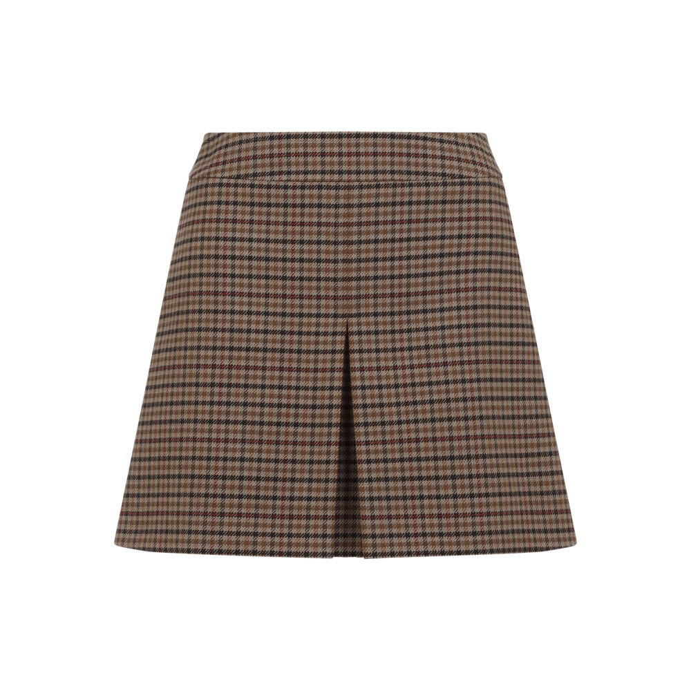 Celine Mini Wool Skirt A-line Silhouette In Beige