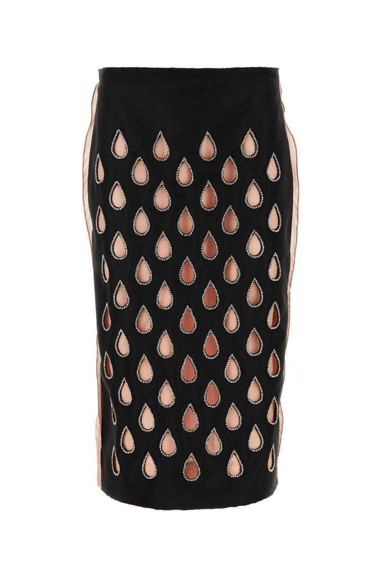 Gucci Cut-out Detailing Silk Skirt In Multi