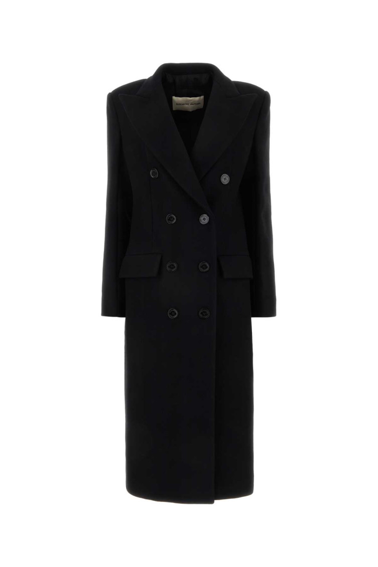 Alexandre Vauthier Tailored Double-breasted Wool Blend Coat In Black