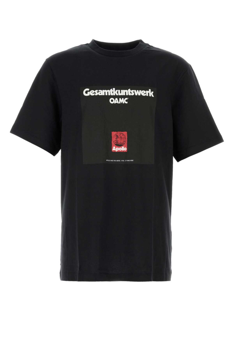Oamc Apollo Cotton T-shirt In Black
