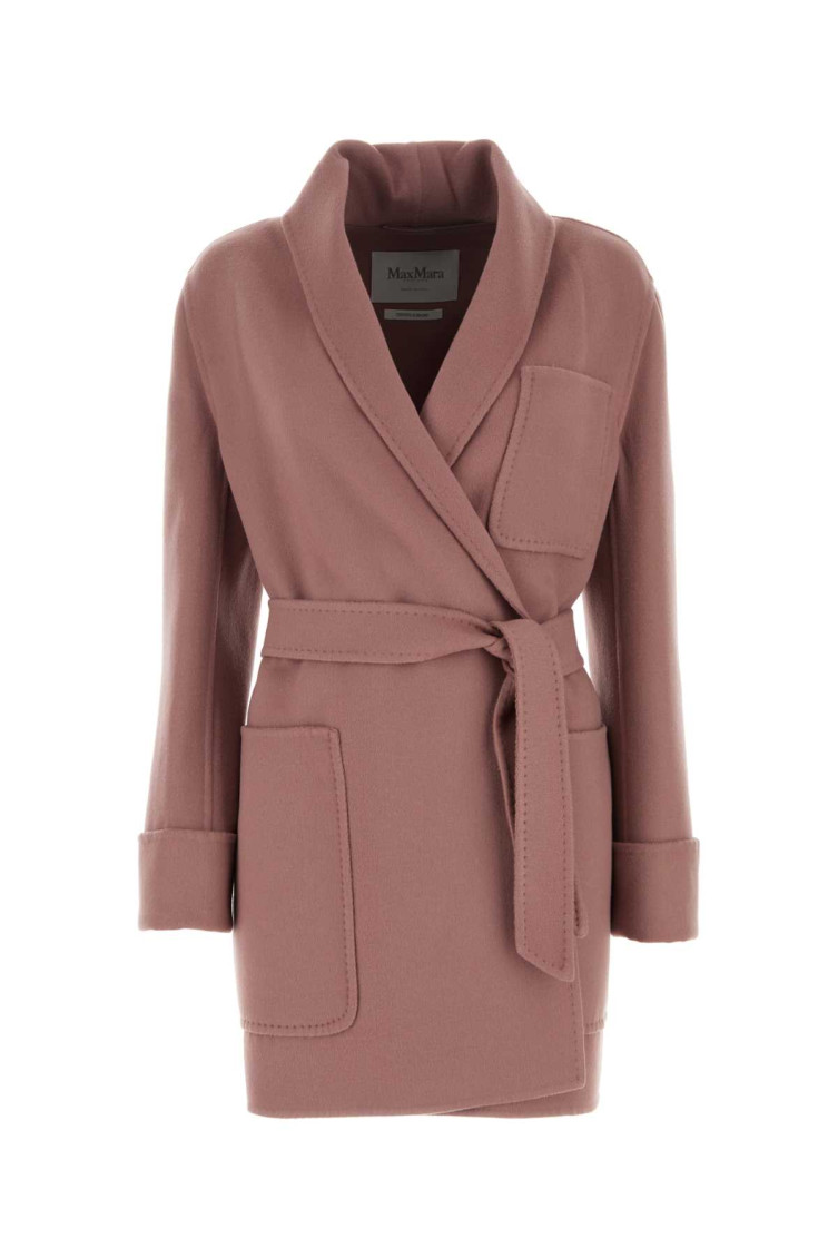 Max Mara Belted Jacket In Pink