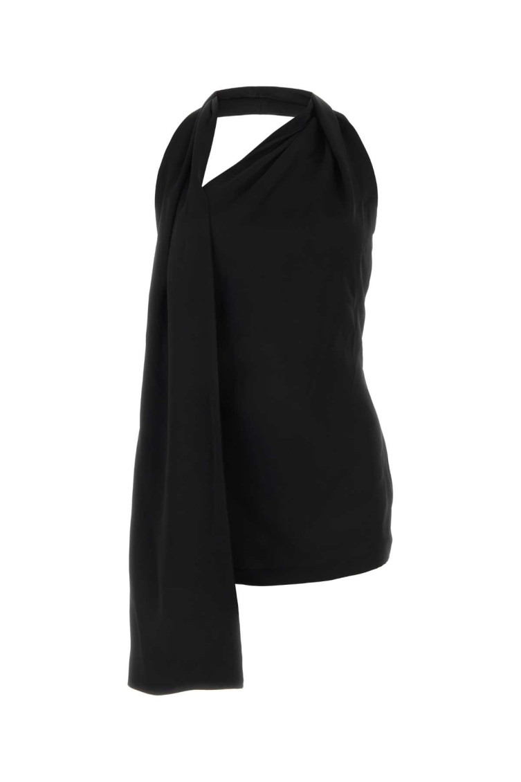 Shop Loewe Black Satin Mini Dress