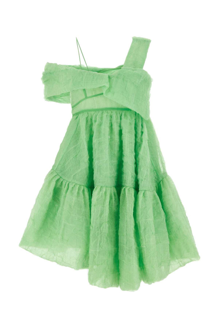 Cecilie Bahnsen Soon Silk Blend Mini Dress In Light Green