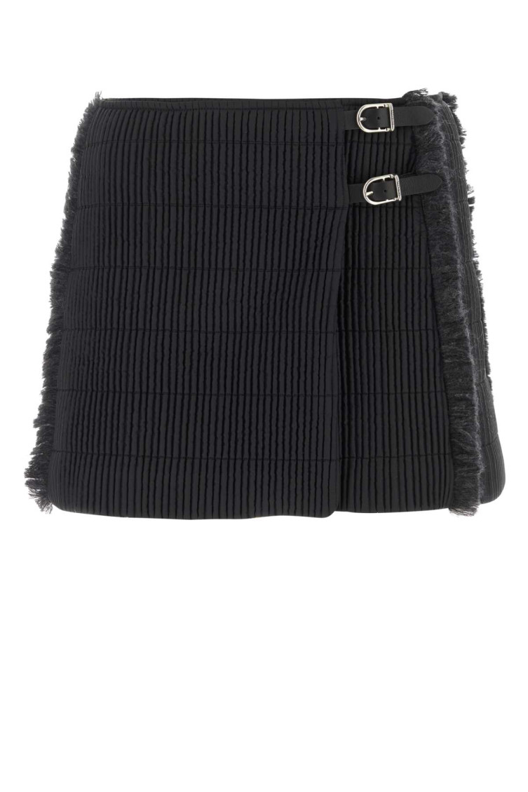 Durazzi Milano Black Stretch Polyester Mini Skirt In Black