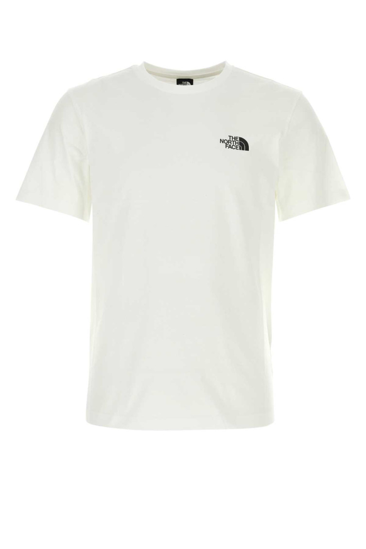 The North Face White T-shirt With Logo Printed On The Front And Back In Cotton Blend Man In White