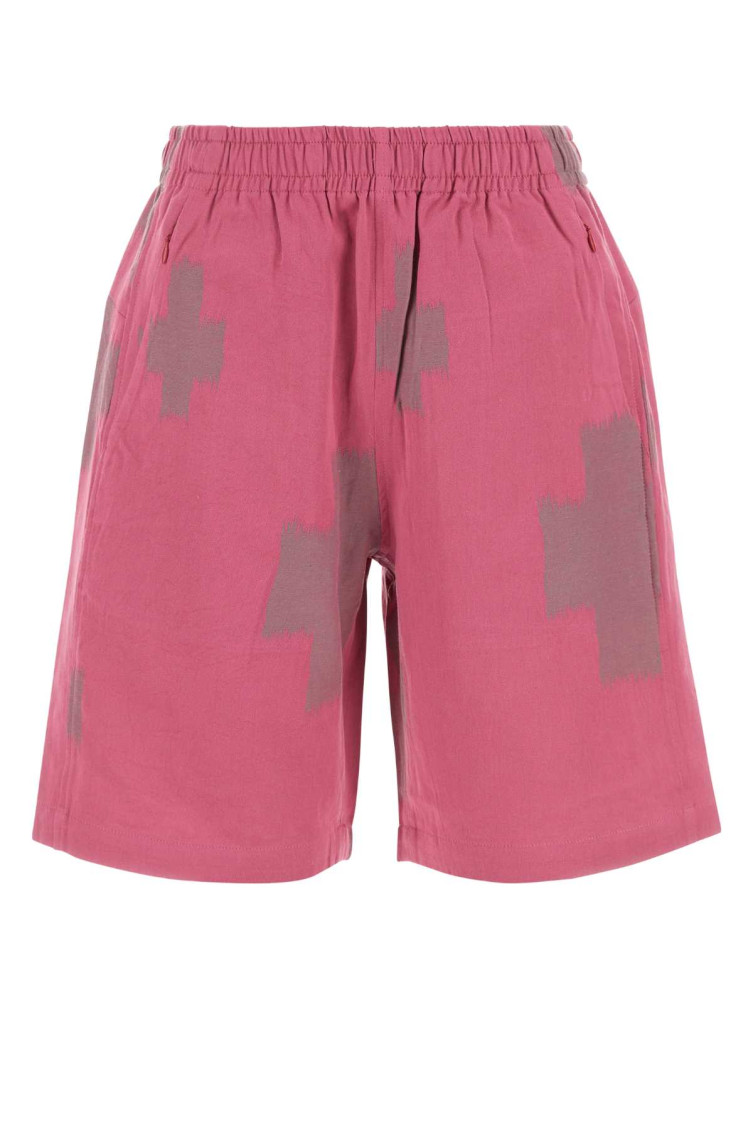 Needles Embroidered Cotton Blend Shorts In Pink