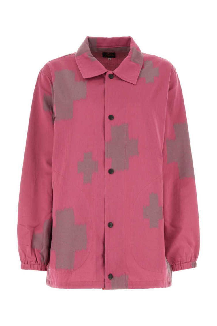 Needles Embroidered Cotton Blend Shirt In Pink