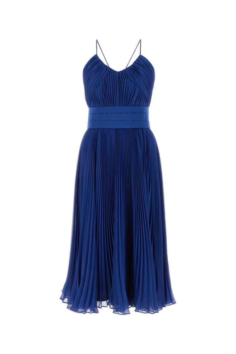 Shop Max Mara Blue Crepe Clarino Dress