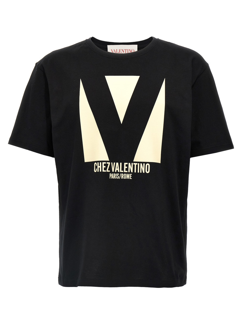 Valentino Crew Neck Short Sleeves T-shirts In Black