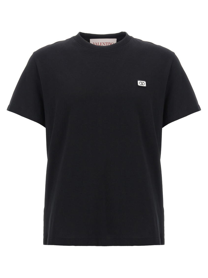 Valentino T-shirt With Signature Vlogo In Black