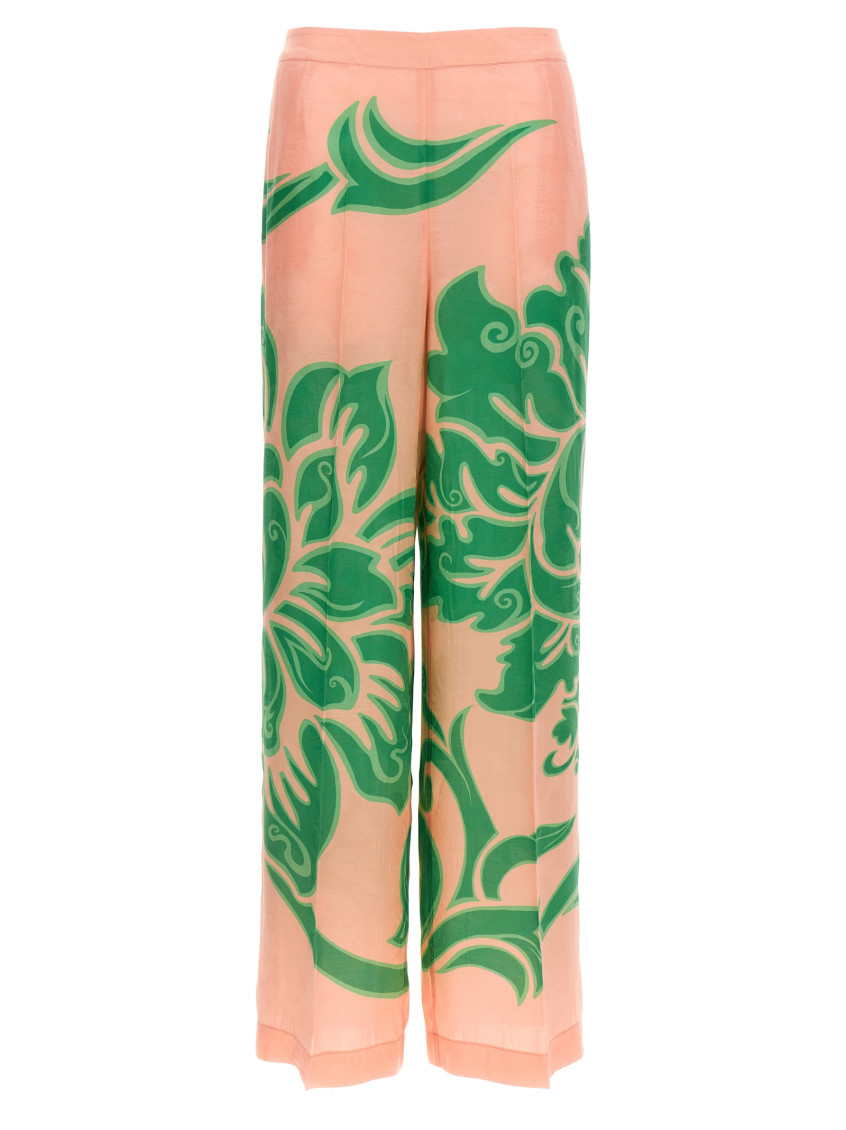 Etro Pink Silk Pants In Pink