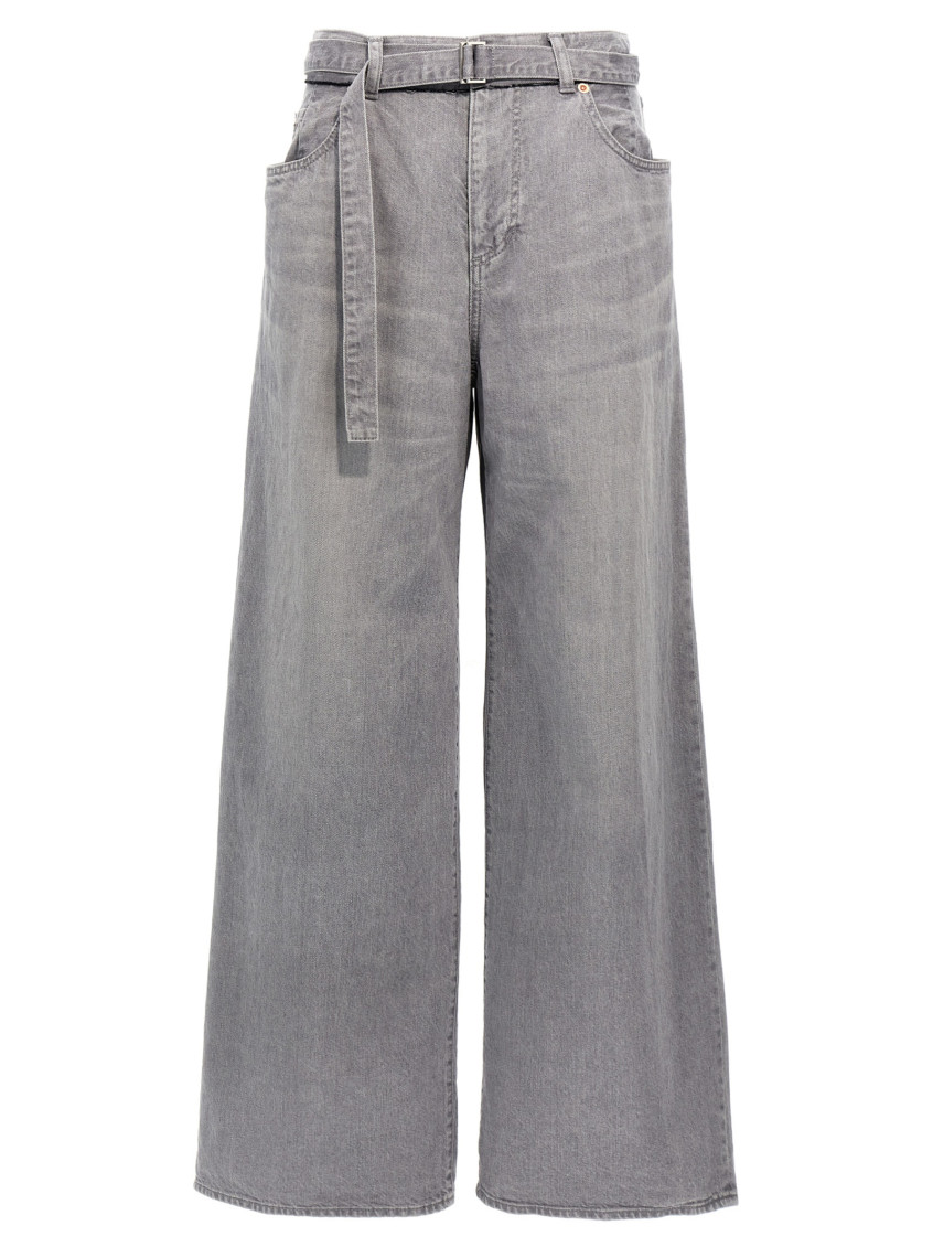 SACAI GREY WIDE JEANS 