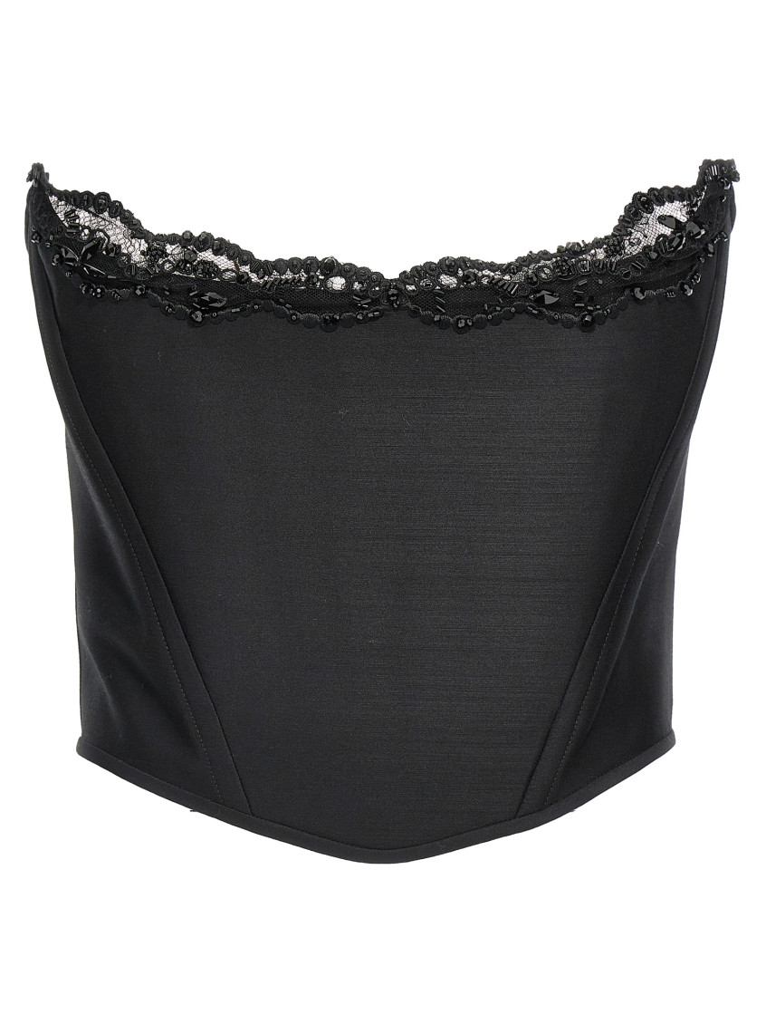 Dsquared2 "parisian Corset" Strapless Top In Black