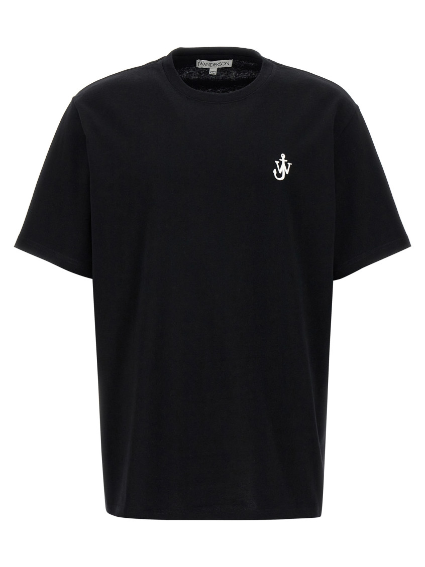 Jw Anderson Men Short Sleeves T-shirt With Logo In Black