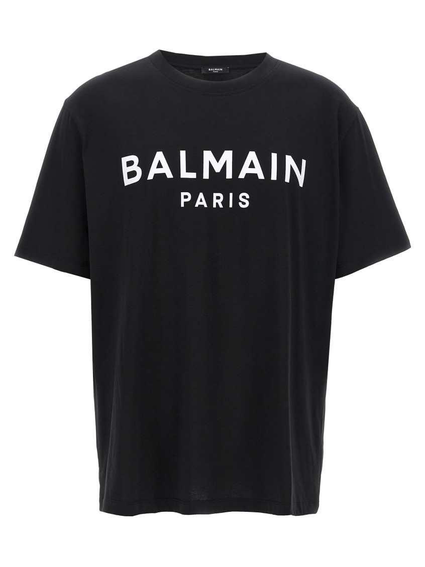 Shop Balmain Black Logo T-shirt