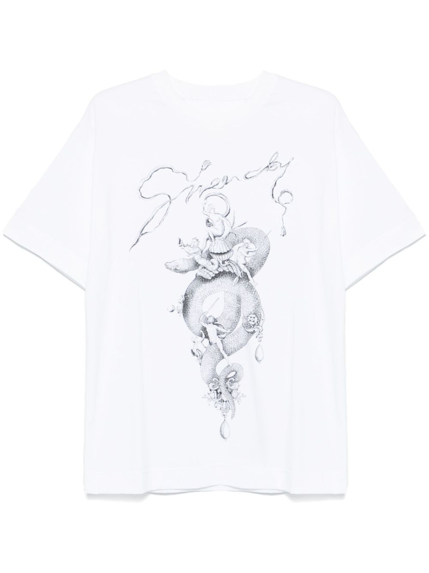 GIVENCHY WHITE PRINTED T-SHIRT