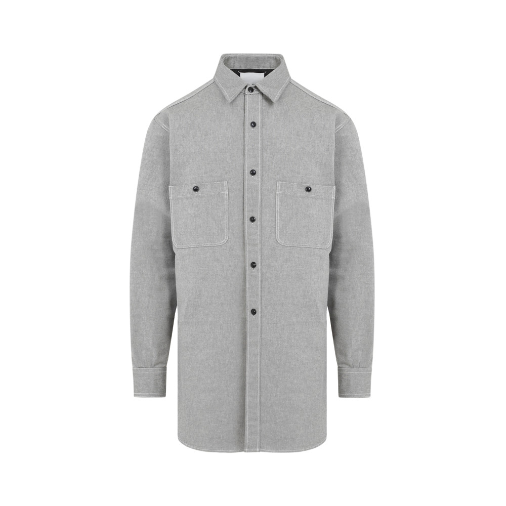 Maison Margiela Four-stitched Long-sleeved Shirt In Grey