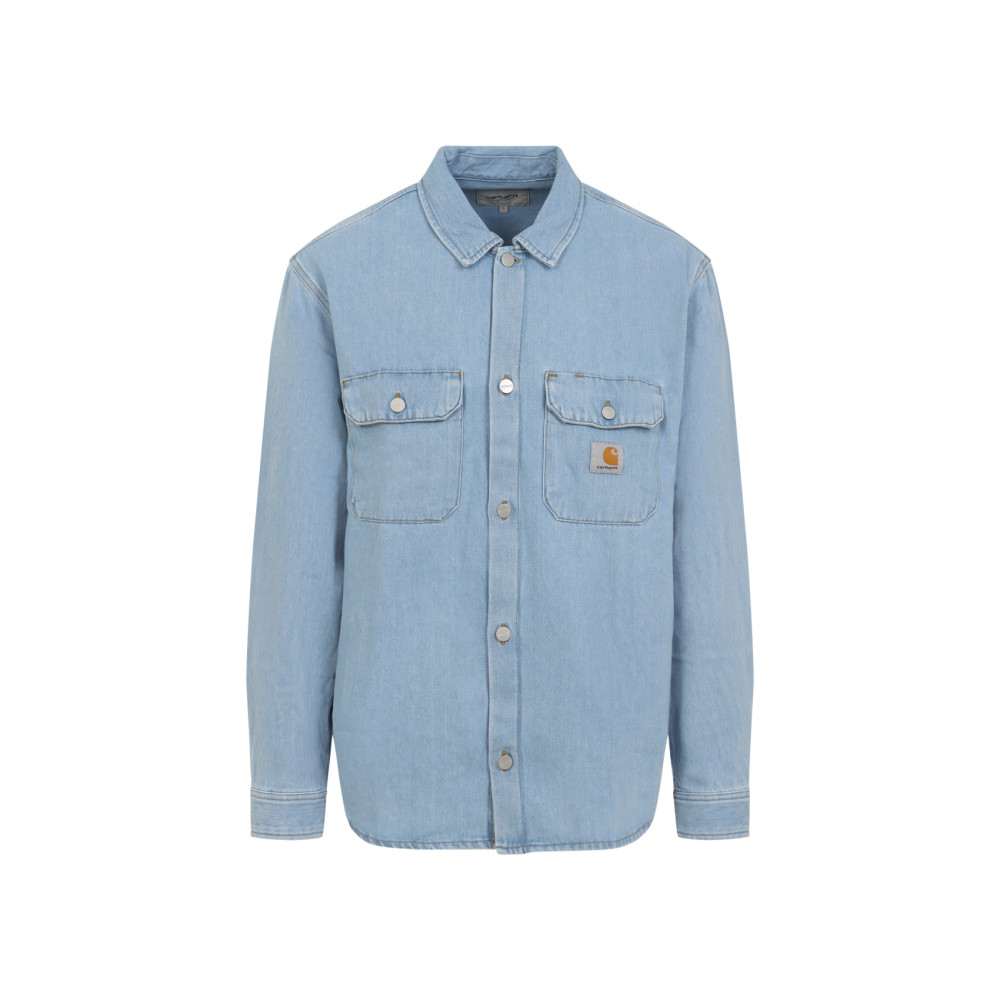 Carhartt Harvey Shirt With Long Sleeves And Pointed Collar In Blue