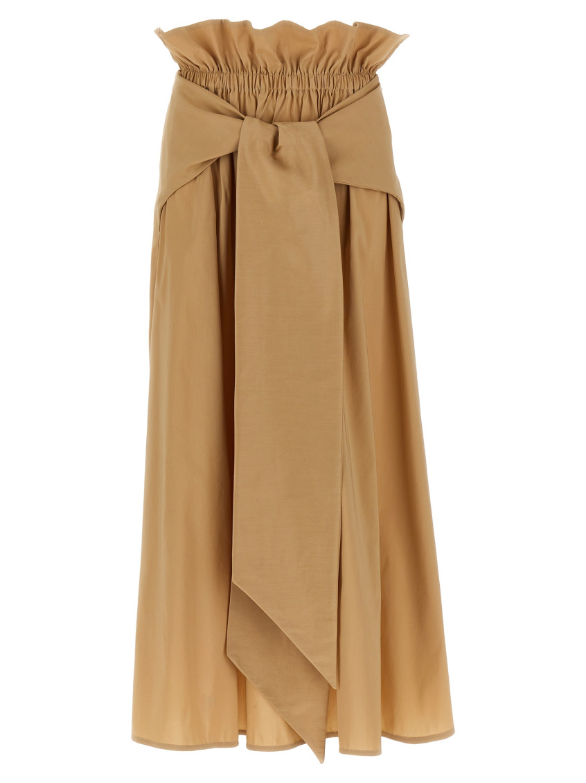 Shop Fabiana Filippi Beige Tulip Skirt