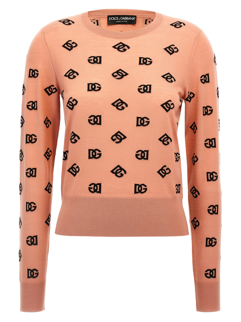 Dolce & Gabbana Logo Sweater Sweaters And Cardigans Pink In Pink